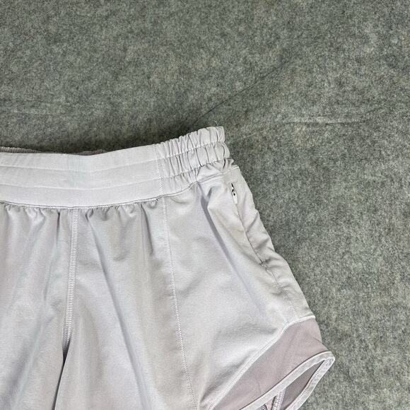 Lululemon Hotty Hot Short Womens 6 Tall Silver Lilac Lavender Running Flaws - Picture 2 of 11
